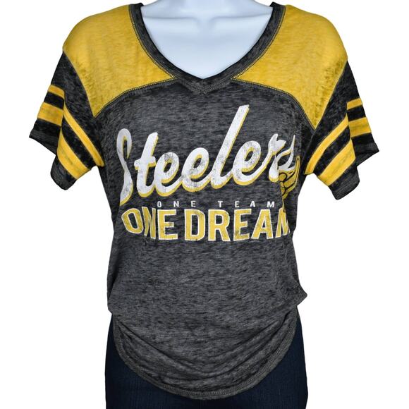 NFL Pittsburgh Steelers football short sleeve t-shirt top juniors fit sz medium - Picture 1 of 8